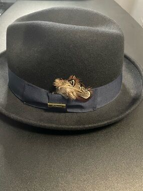 Biltmore Feather Fedora Black Hat Medium